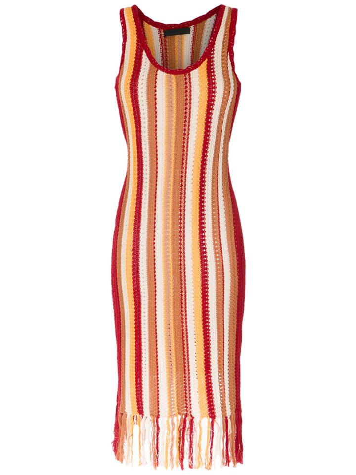 Nk Knit Midi Dress - Yellow & Orange