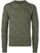 Tod's Diamond Knit Jumper, Men's, Size: Medium, Green, Merino