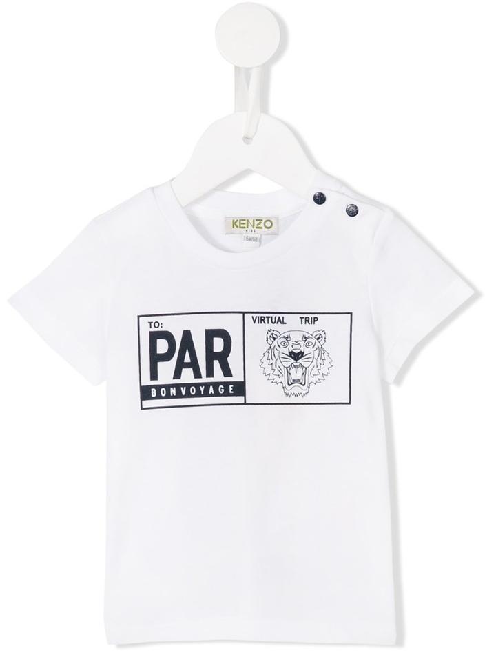 Kenzo Kids - Travel Tag Print T-shirt - Kids - Cotton - 6 Mth, White