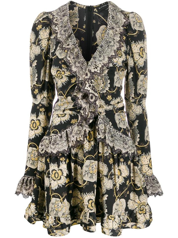 Etro Floral Mini Dress - Black