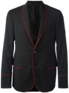 Lanvin Ribbon Trim Blazer, Men's, Size: 50, Black, Wool/cupro