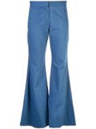 Derek Lam Lightweight Denim Flare Leg Trouser - Blue