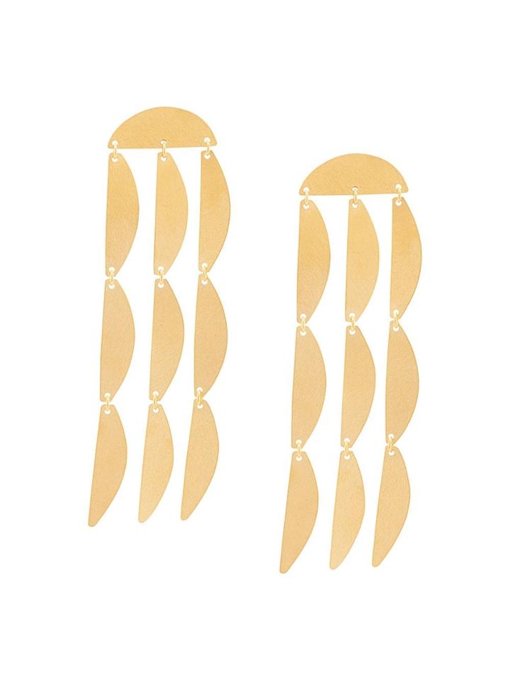 Annie Costello Brown Mini Rain Earrings - Gold