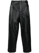 Comme Des Garçons Homme Plus Faux Leather Tapered Trousers - Black