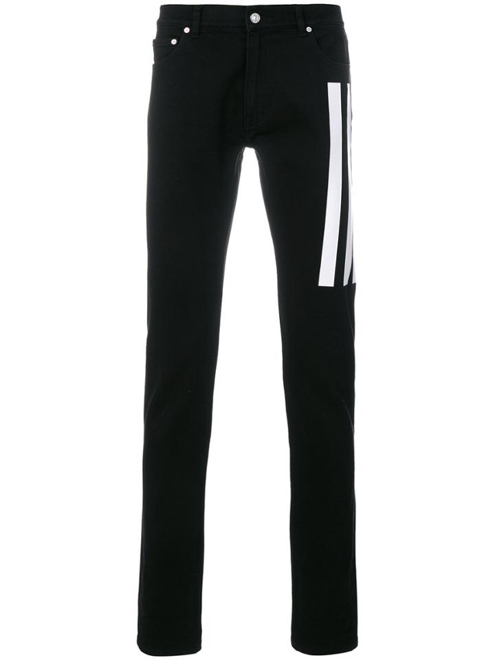 Kenzo Striped Slim Fit Jeans - Black