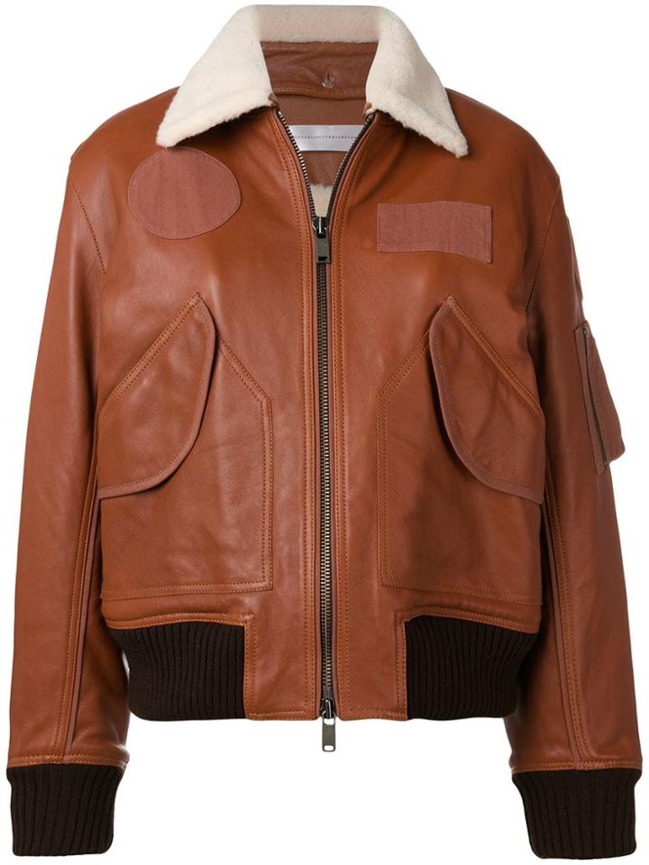 Victoria Victoria Beckham Aviator Jacket - Brown