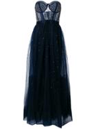 Temperley London Cannes Corset Embellished Tulle Dress - Blue