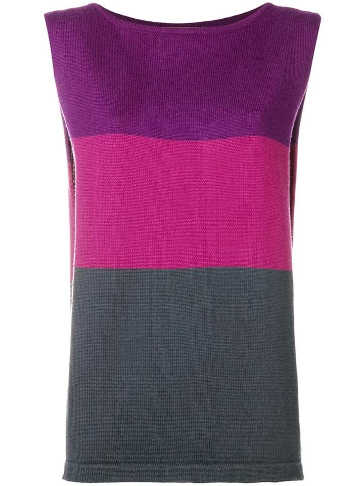 Yves Saint Laurent Pre-owned 1980's Colour Block Top - Purple