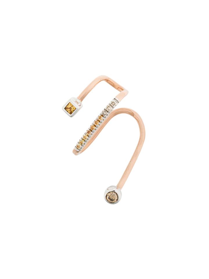 Maria Black 14kt Rose Gold Diamond & Sapphire Avery Earcuff - Metallic