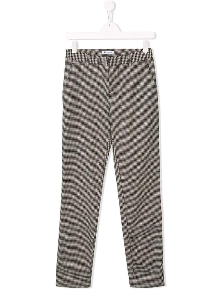 Dondup Kids Teen Straight Check Trousers - Black