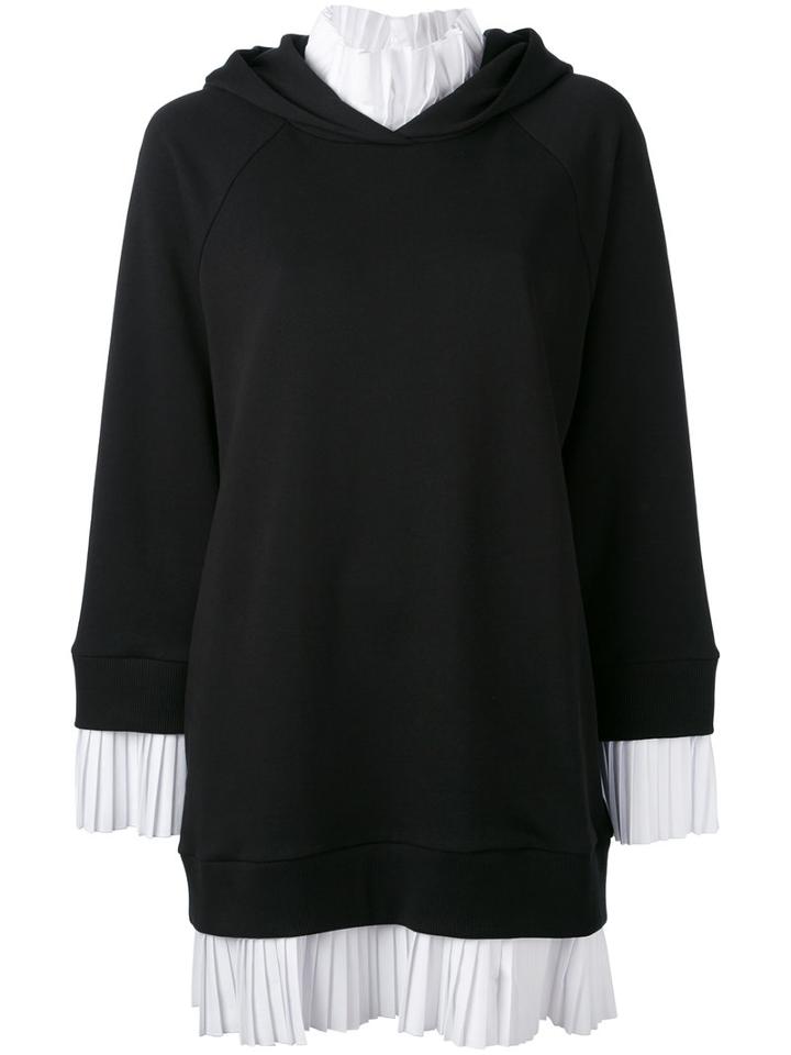 Mm6 Maison Margiela - Layered Hoodie - Women - Cotton - M, Black, Cotton