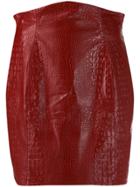 Nineminutes Crocodile-effect Mini Skirt - Red