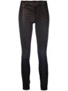 J Brand - Cropped Skinny Leather Trousers - Women - Lamb Skin - 25, Grey, Lamb Skin