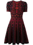 Alexander Mcqueen Floral Knit Dress, Women's, Size: Medium, Black, Silk/polyamide/polyester/wool
