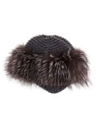 Inverni Fur Trim Beanie - Grey