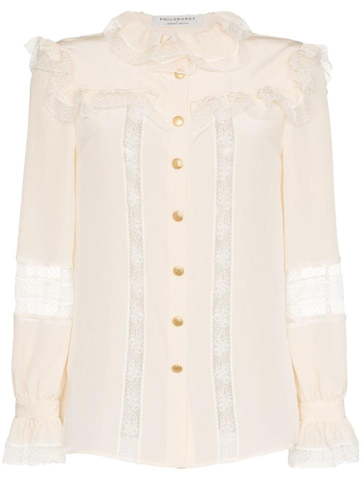 Philosophy Di Lorenzo Serafini High Neck Ruffle Detail Blouse - 0003