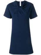 Carven Twisted Neck T-shirt Dress - Blue
