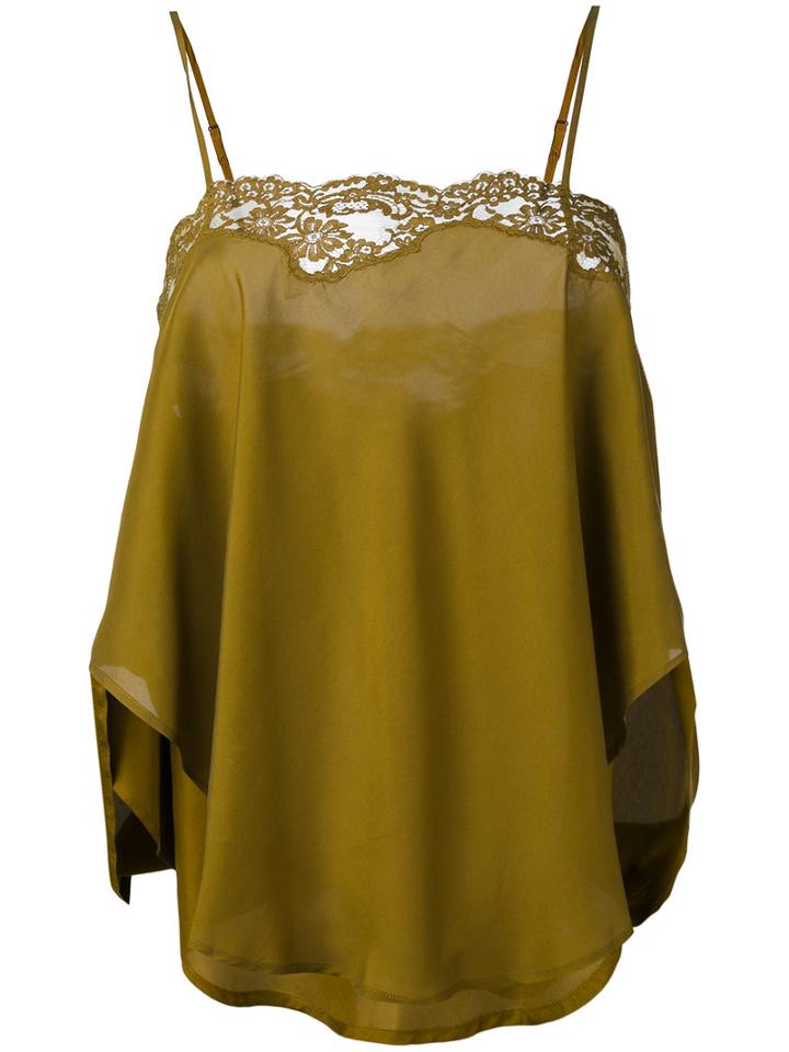 Mes Demoiselles - Pleated Blouse - Women - Silk - 36, Green, Silk