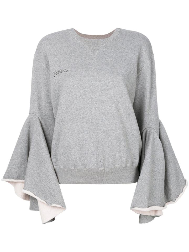Facetasm Bell Sleeve Sweater - Grey
