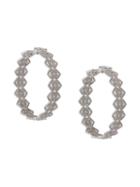 Colette 18kt White Gold Filigree Diamond Hoops - Silver