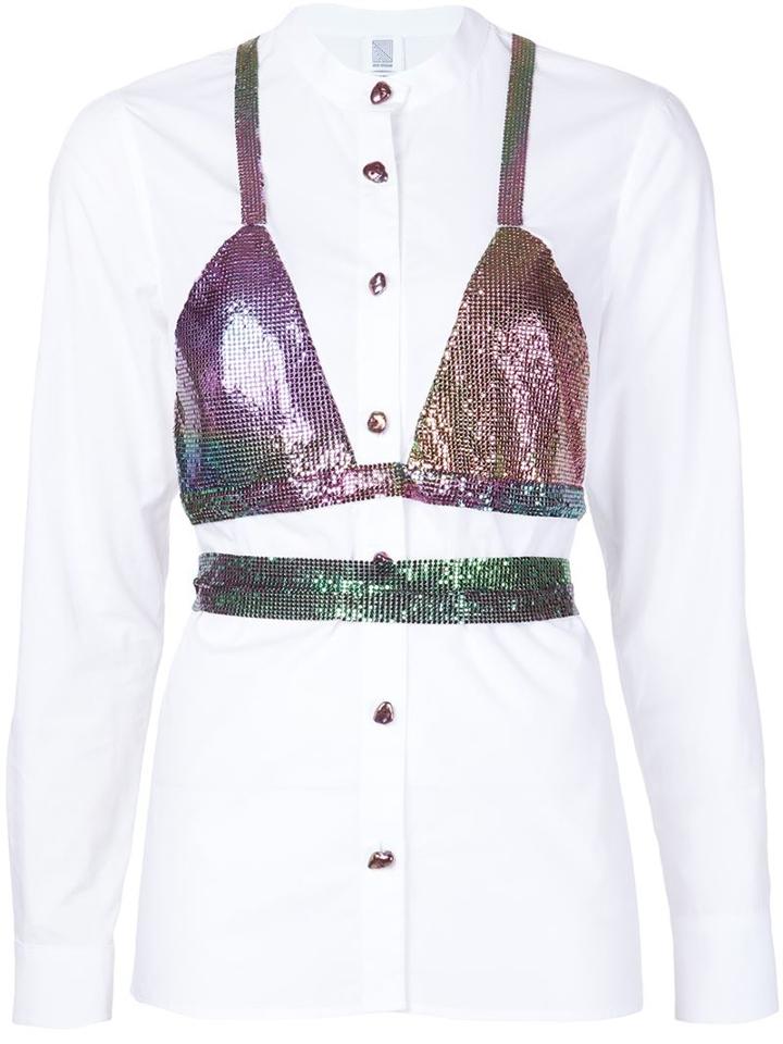 Rosie Assoulin Metallic Insert Shirt