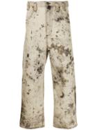 Eckhaus Latta Cropped Flare Jeans - Neutrals
