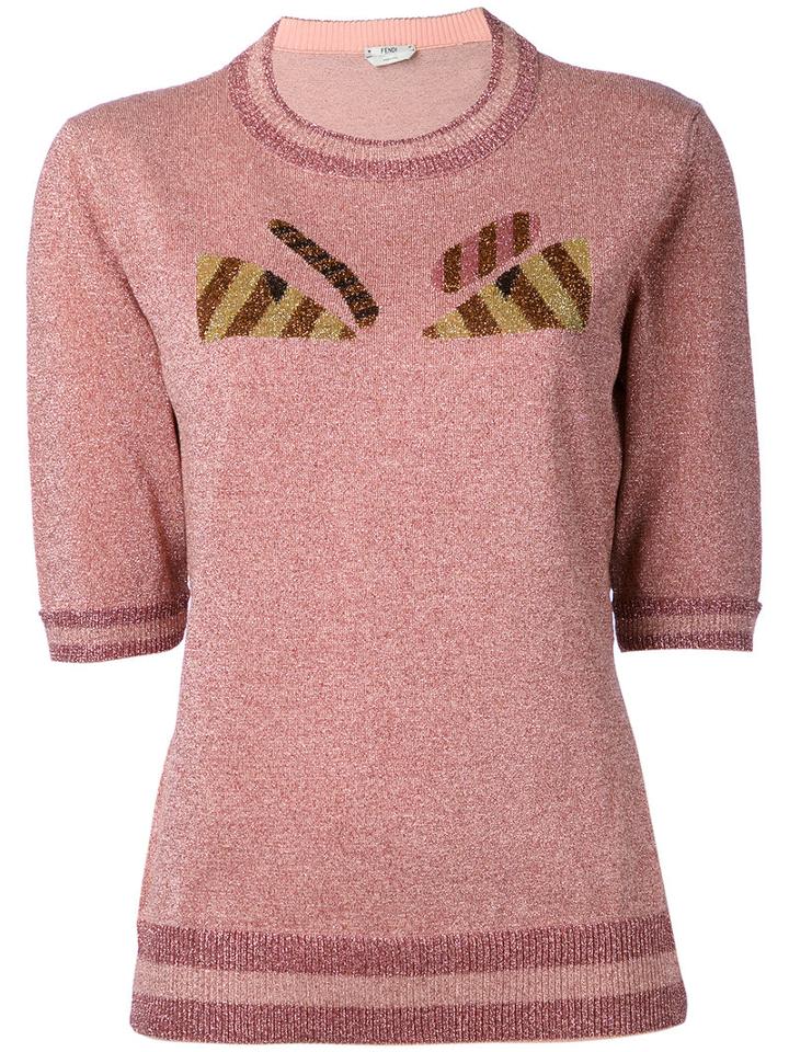 Fendi - Bumblebee Sweatshirt - Women - Polyamide/polyester/wool - 40, Pink/purple, Polyamide/polyester/wool