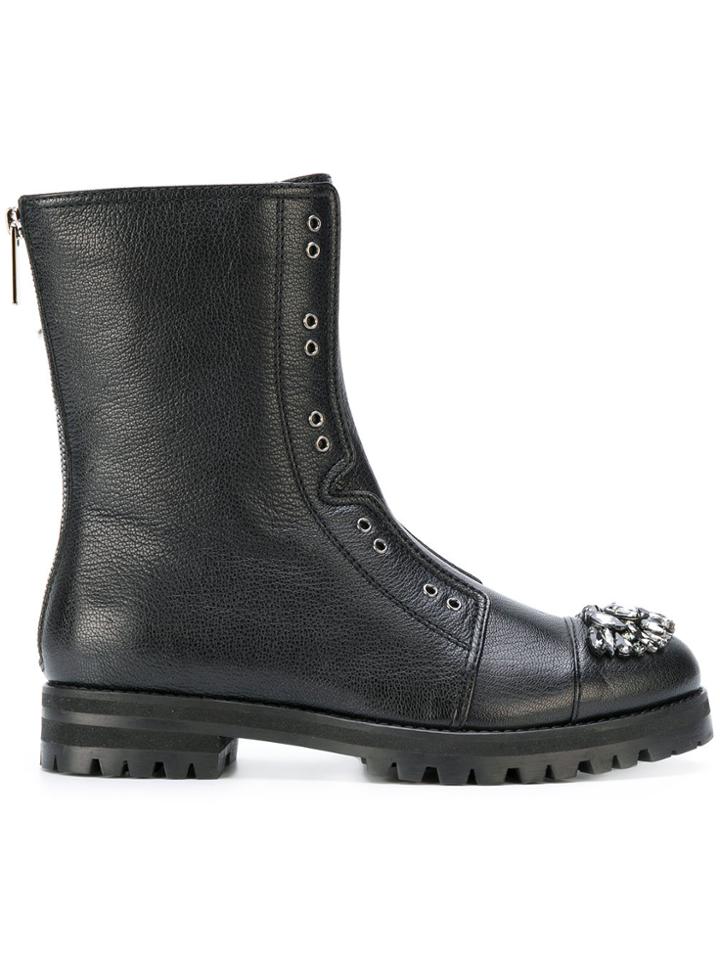 Jimmy Choo Hatcher Combat Boots - Black
