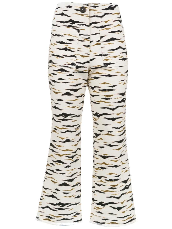 Sissa Rajado Flared Cropped Trousers - White