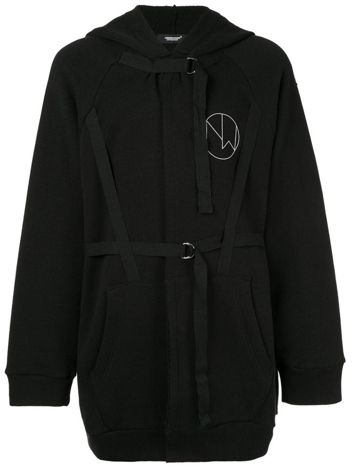 Undercover Straped Details Hoodie - Black
