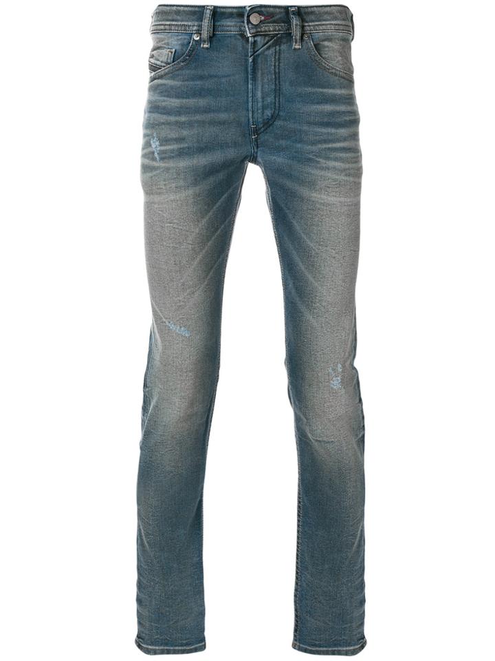 Diesel Lightly Distressed Slim Fit Jeans - Blue