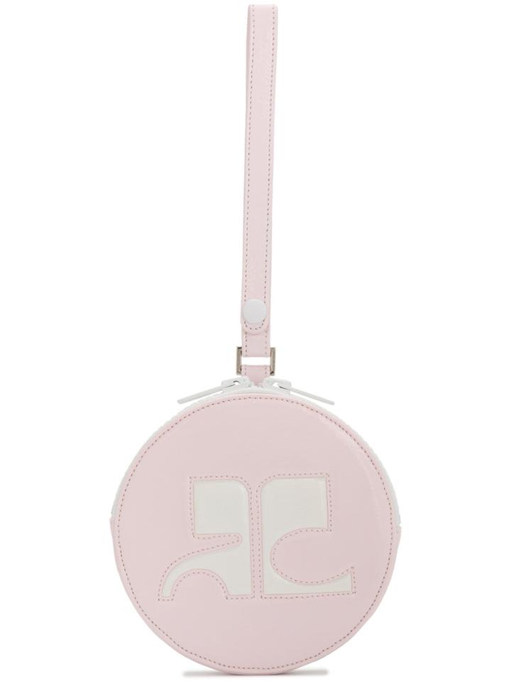 Courrèges Zipped Vinyl Logo Clutch - Pink & Purple
