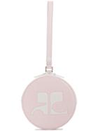 Courrèges Zipped Vinyl Logo Clutch - Pink & Purple
