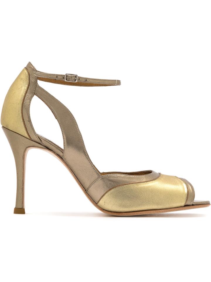 Sarah Chofakian Panelled Pumps - Metallic