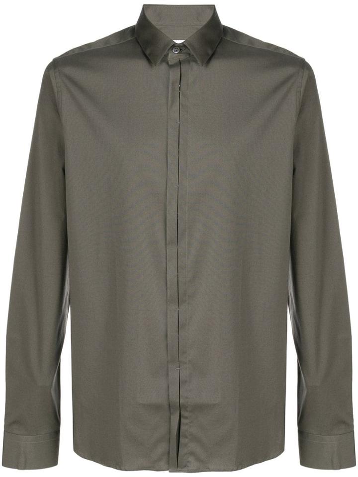 Les Hommes Urban Concealed Fastening Shirt - Green