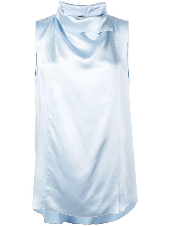 Adam Lippes Sleeveless Silk Blouse - Blue