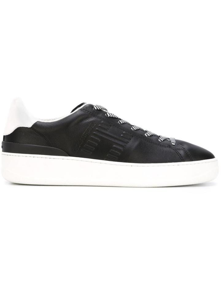 Hogan Rebel Contrast Panel Sneakers, Men's, Size: 8.5, Black, Calf Leather/rubber/nylon