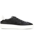 Hogan Rebel Contrast Panel Sneakers, Men's, Size: 8.5, Black, Calf Leather/rubber/nylon
