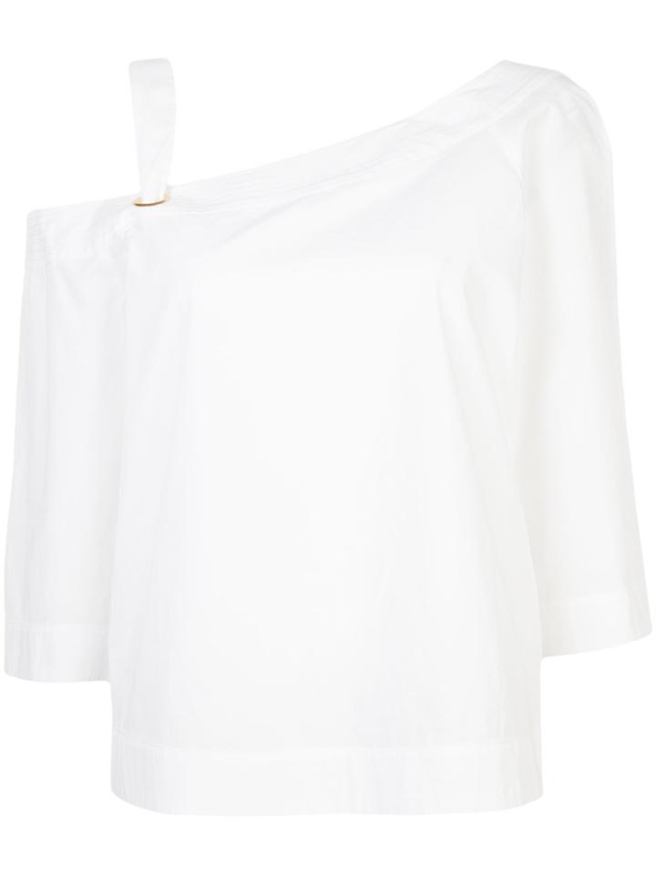 Trina Turk Asymmetric Cold-shoulder Blouse - White