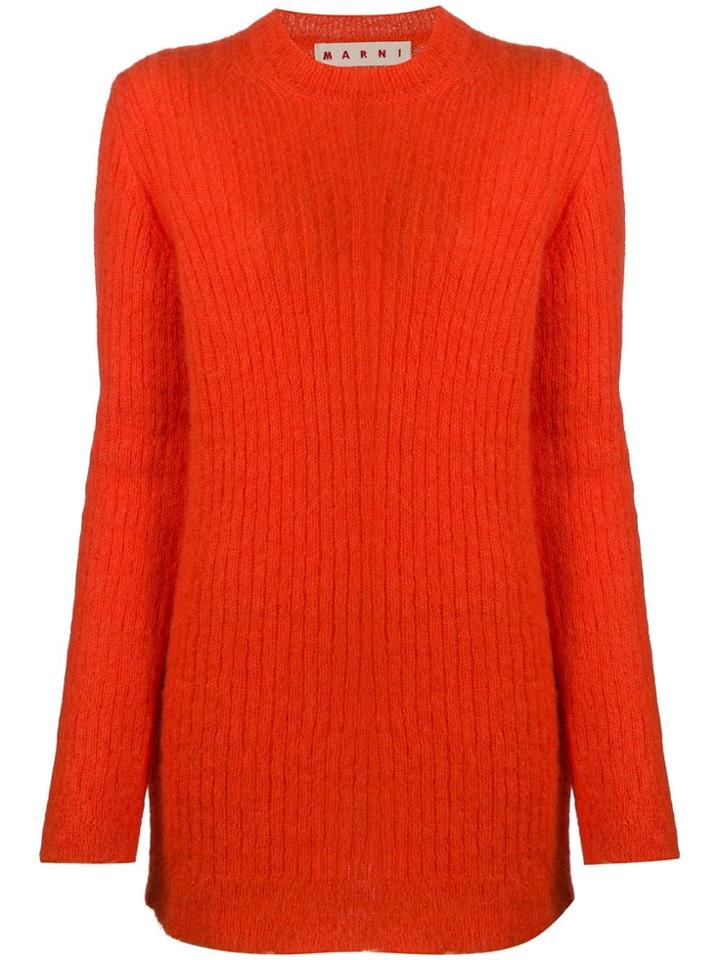 Marni Ribbed Crew Neck Jumper - Orange