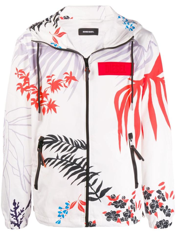 Diesel Patterned Sports Jacket - White