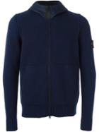 Stone Island Zipped Sweatshirt, Men's, Size: Xl, Blue, Polyamide/wool