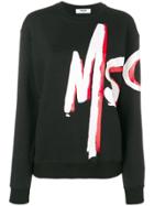 Msgm Contrast Logo Sweatshirt - Black