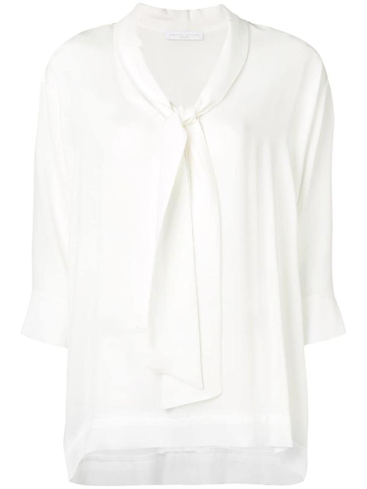Fabiana Filippi Tie Neck Loose-fit Blouse - White