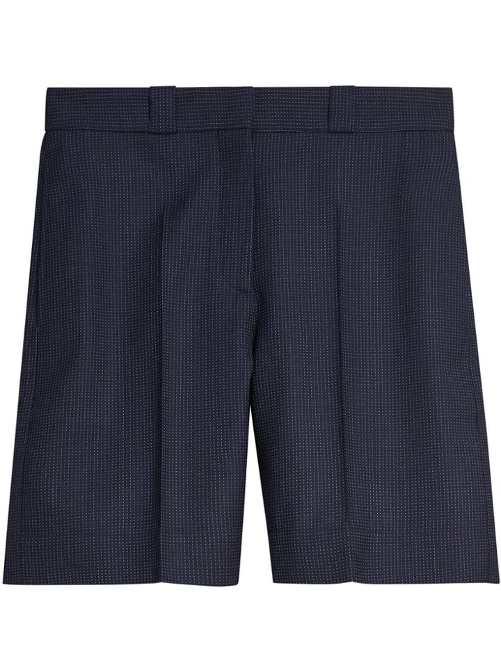 Burberry Pin Dot Wool Tailored Shorts - Blue