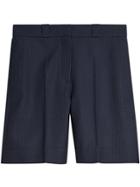 Burberry Pin Dot Wool Tailored Shorts - Blue