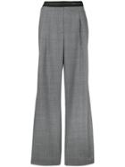 Prada Prince Of Wales Flared Trousers - Grey