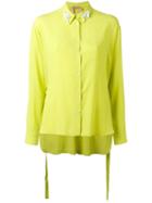 No21 - Beaded Collar Shirt - Women - Silk/acetate - 40, Women's, Yellow/orange, Silk/acetate