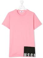 Msgm Kids Logo T-shirt - Pink & Purple
