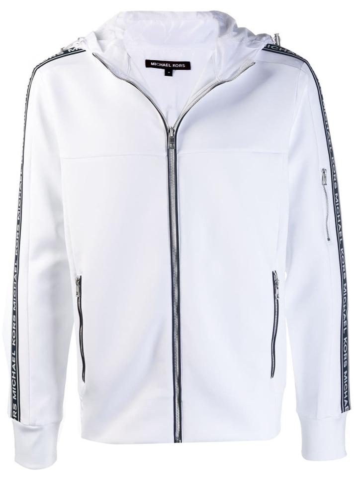 Michael Michael Kors Appliqué Stripe Hooded Jacket - White